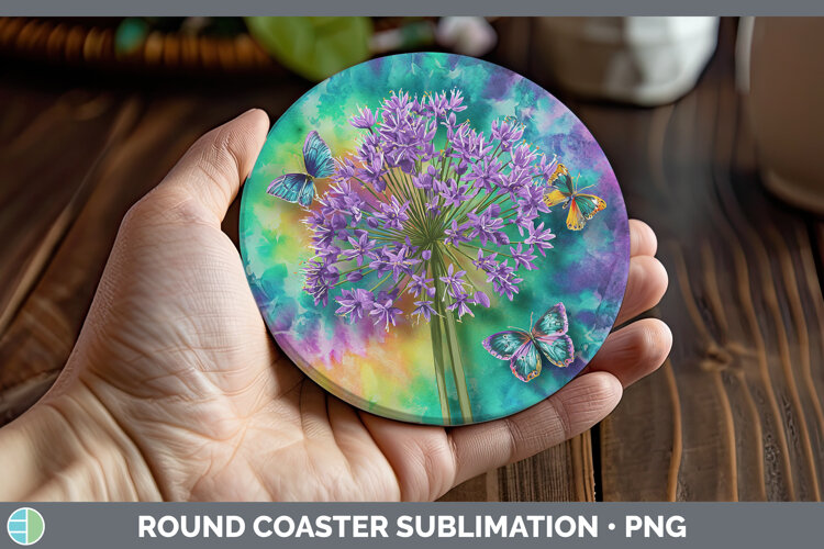 GorgeousFlowers 03 Tie Dye Round Coaster design.
