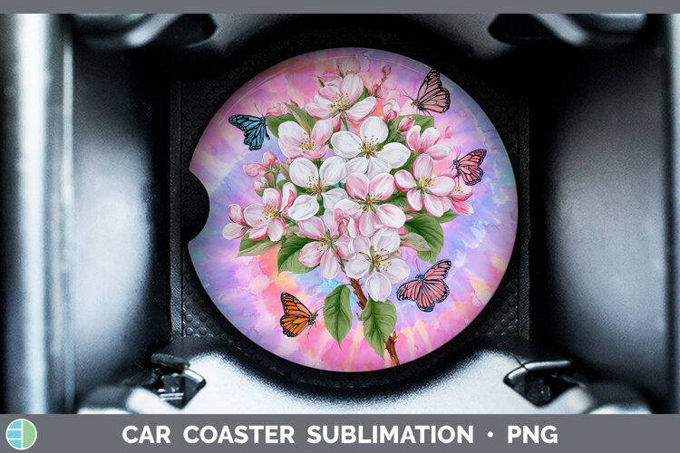 GorgeousFlowers 03 Tie Dye Car Coaster design.