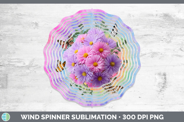 GorgeousFlowers 03 Tie Dye Wind Spinner design.