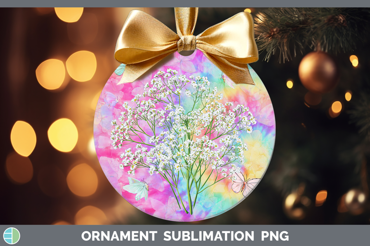 Babys Breath Gypsophila Flowers 03 Tie Dye Ornament Sublimat