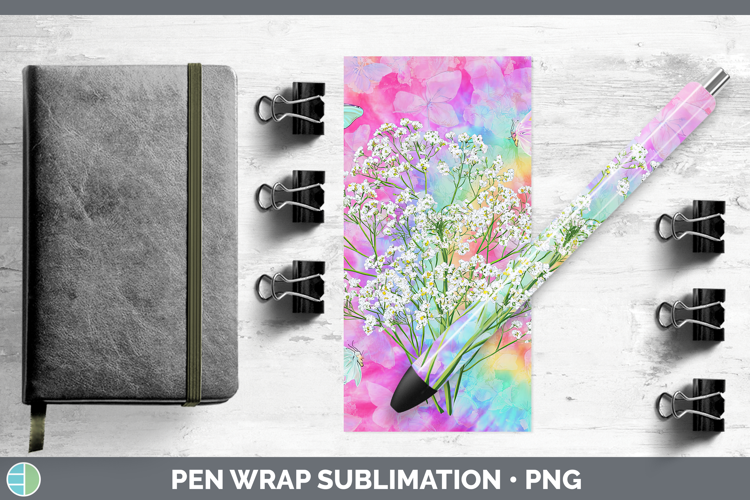Babys Breath Gypsophila Flowers 03 Tie Dye Pen Wrap Sublimat