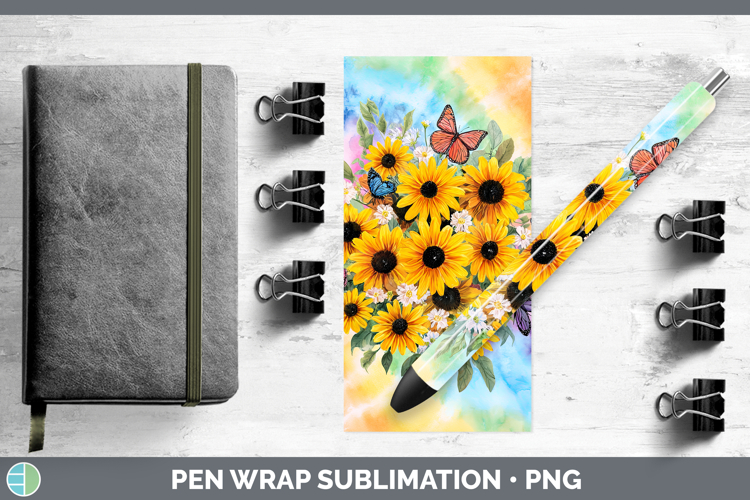 Black-eyed Susan Flowers 03 Tie Dye Pen Wrap Sublimation Des