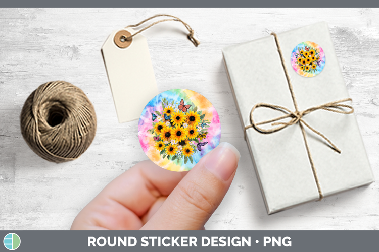 Black-eyed Susan Flowers 03 Tie Dye Stickers Design