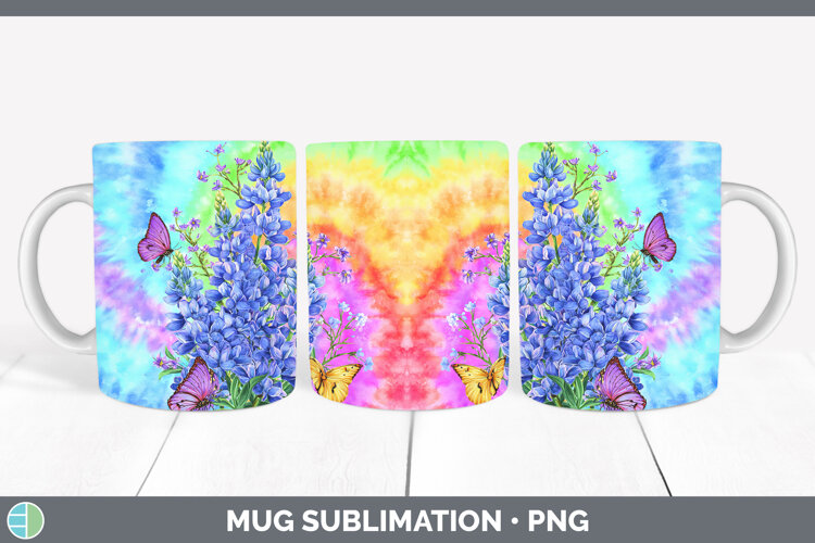 GorgeousFlowers 03 Tie Dye Mug Wrap design.
