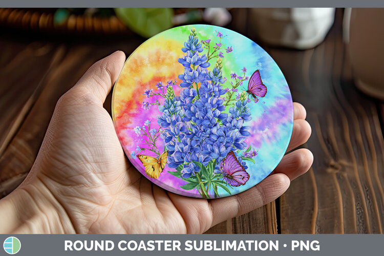 GorgeousFlowers 03 Tie Dye Round Coaster design.