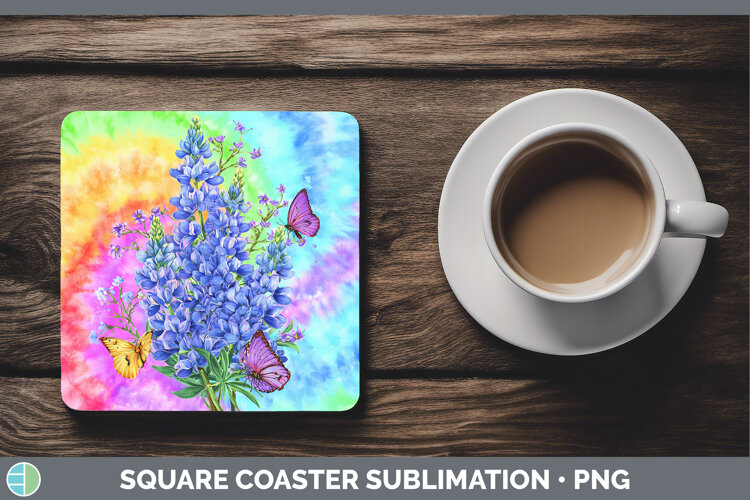 GorgeousFlowers 03 Tie Dye Square Coaster design.