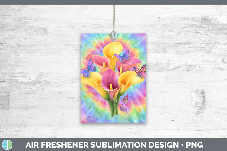 Calla Lily Flowers 03 Tie Dye Air Freshener Sublimation Desi