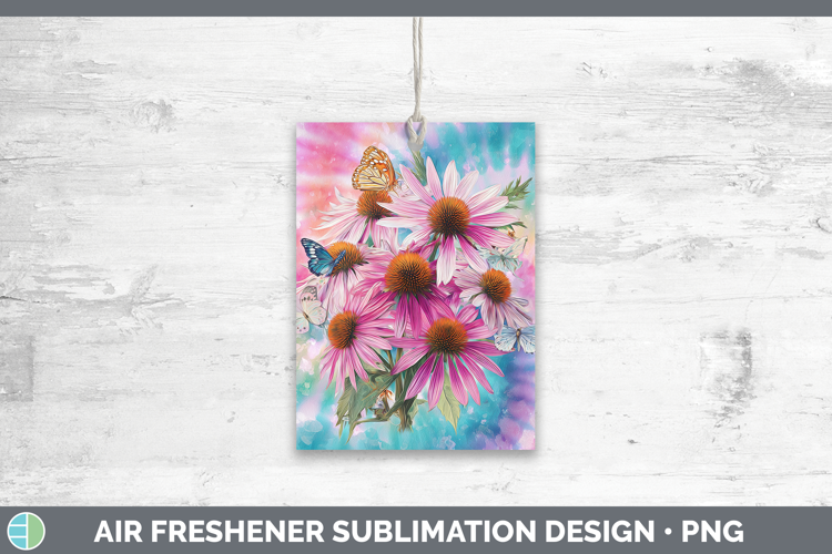Coneflower Flowers 03 Tie Dye Air Freshener Sublimation Desi