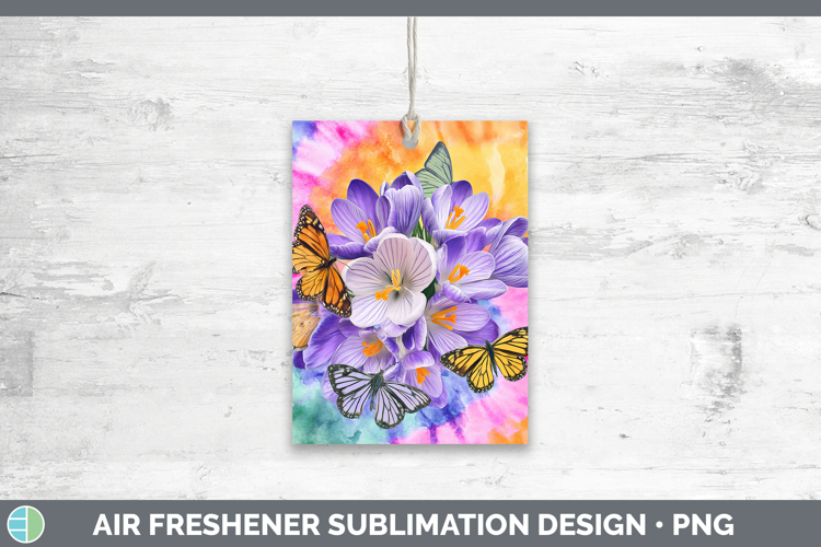 Crocus Flowers 03 Tie Dye Air Freshener Sublimation Design