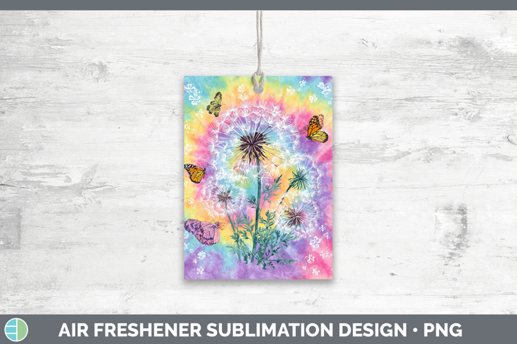 Dandelion Flowers 03 Tie Dye Air Freshener Sublimation Desig