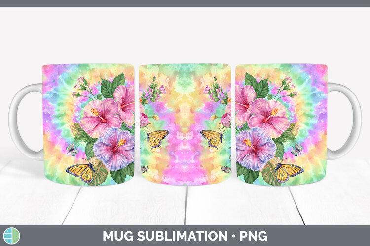 GorgeousFlowers 03 Tie Dye Mug Wrap design.