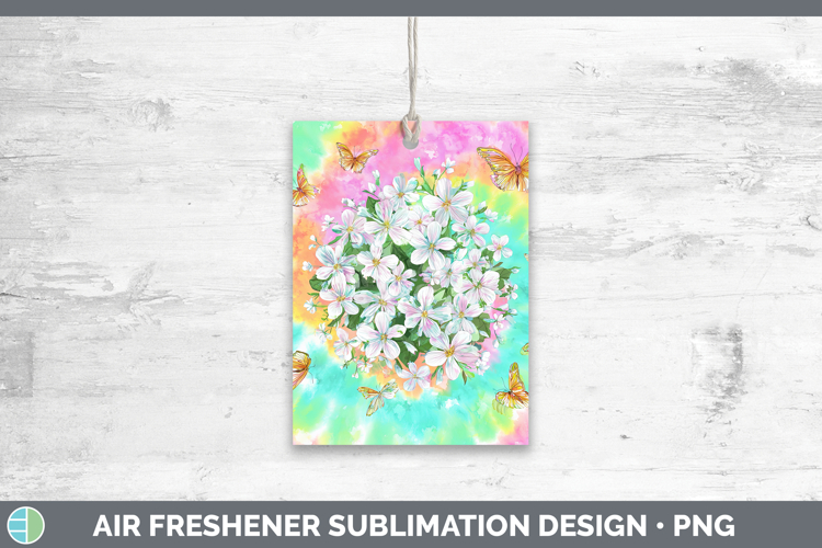 Jasmine Flowers 03 Tie Dye Air Freshener Sublimation Design