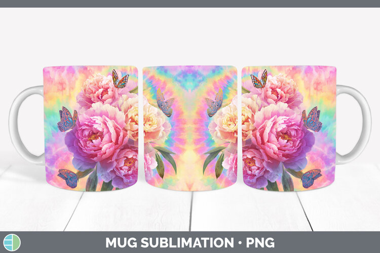GorgeousFlowers 03 Tie Dye Mug Wrap design.
