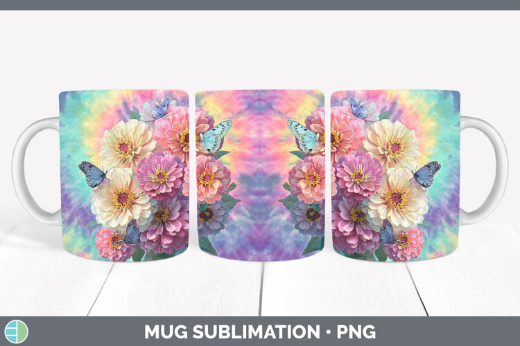 GorgeousFlowers 03 Tie Dye Mug Wrap design.