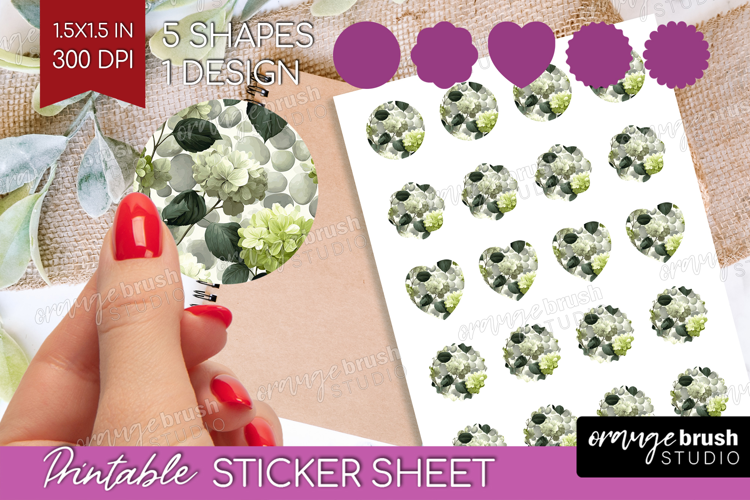 Floral Round Sticker - Sping Flowers Printable Sticker Sheet