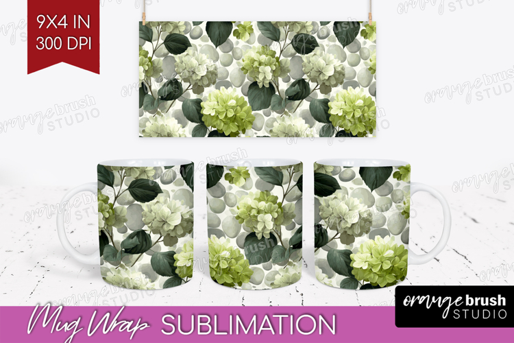 Floral Mug Wrap - Sping Flowers Mug PNG Sublimation