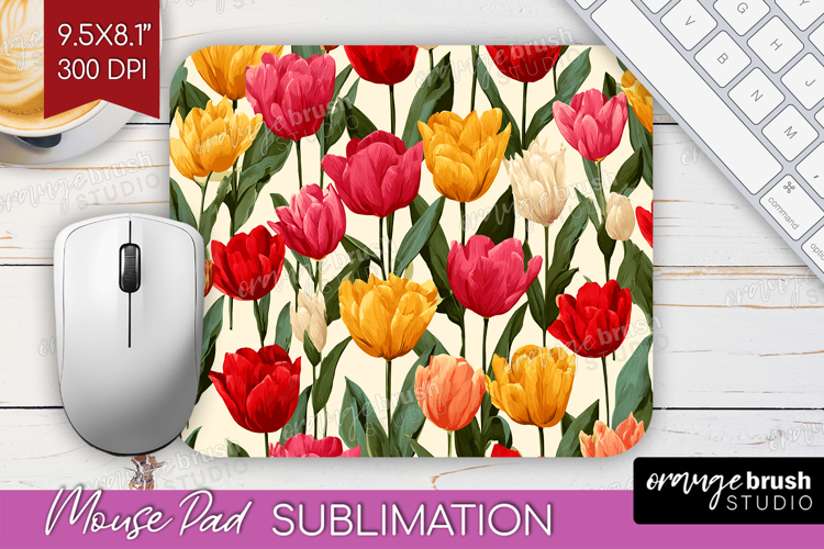 Floral Mouse Pad Sublimation - Sping Flowers Mousepad PNG