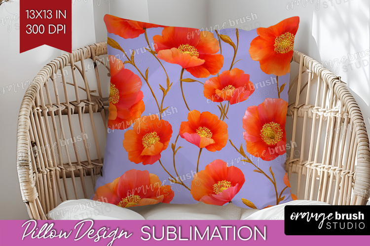 Floral Pillow Sublimation - Sping Flowers Pillow Cover PNG