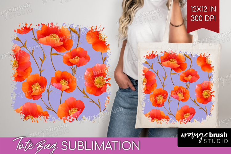 Floral Tote Bag - Sping Flowers Tote Bag PNG Sublimation