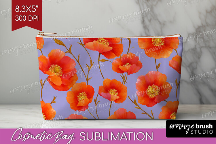Floral Cosmetic Bag - Sping Flowers Makeup Bag PNG example image 1