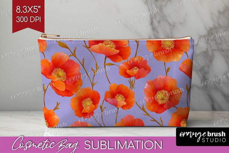 Floral Cosmetic Bag - Sping Flowers Makeup Bag PNG