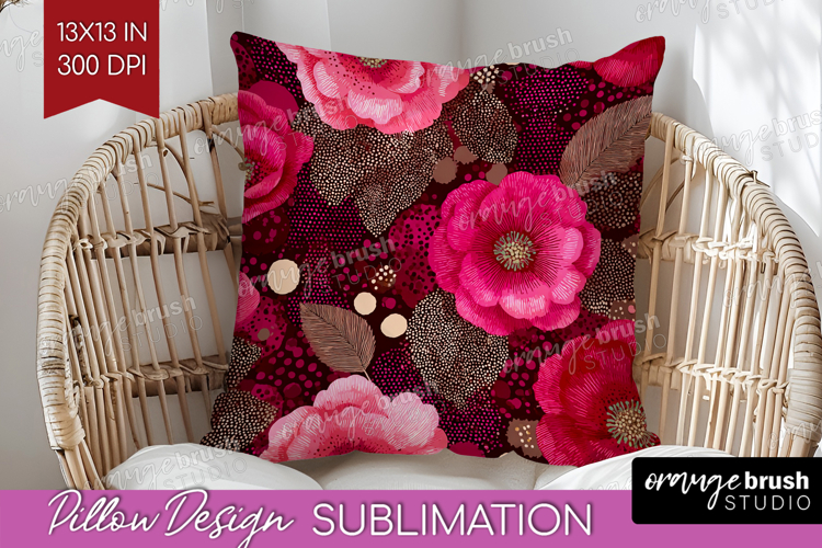 Floral Pillow Sublimation - Sping Flowers Pillow Cover PNG
