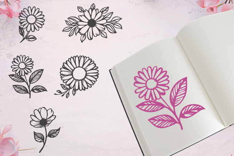 Flowers and Daisies SVG example image 1