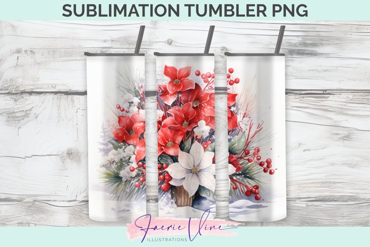 Flowers Sublimation Tumbler PNG example image 1