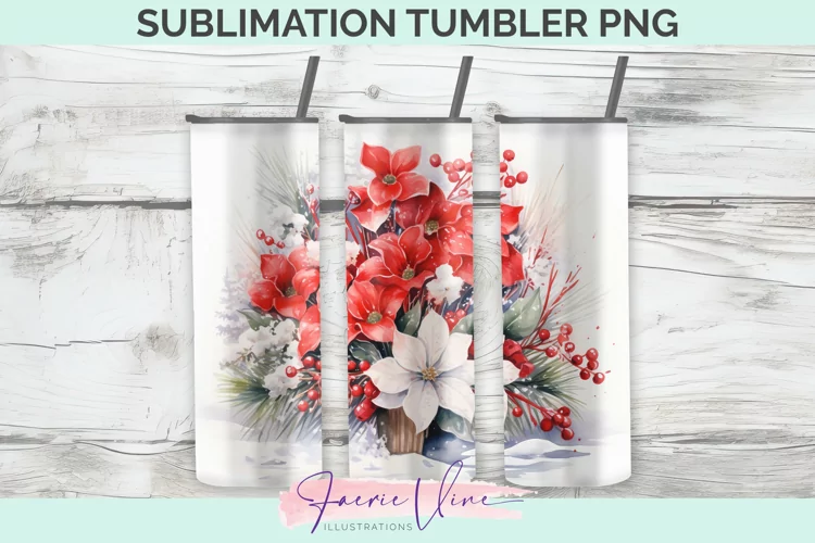 Flowers Sublimation Tumbler PNG