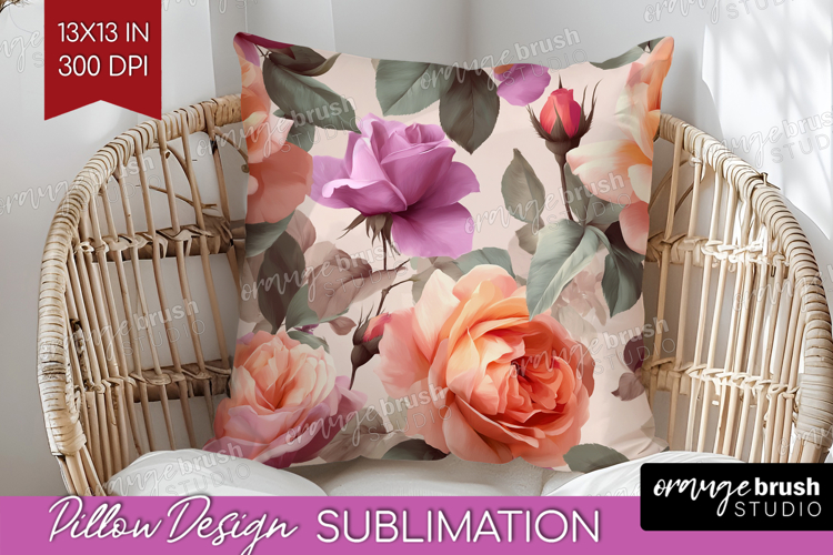 Floral Pillow Sublimation - Sping Flowers Pillow Cover PNG