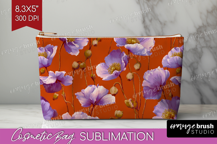 Floral Cosmetic Bag - Sping Flowers Makeup Bag PNG