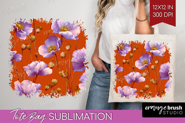 Floral Tote Bag - Sping Flowers Tote Bag PNG Sublimation