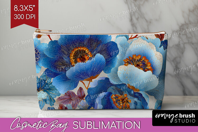Floral Cosmetic Bag - Sping Flowers Makeup Bag PNG example image 1
