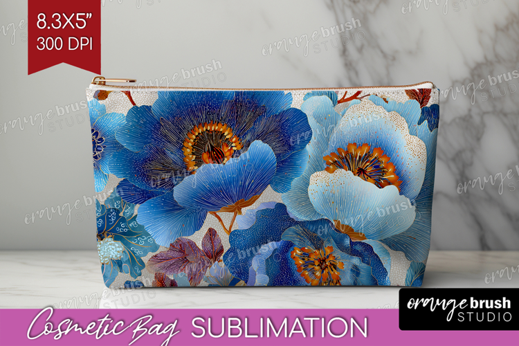 Floral Cosmetic Bag - Sping Flowers Makeup Bag PNG