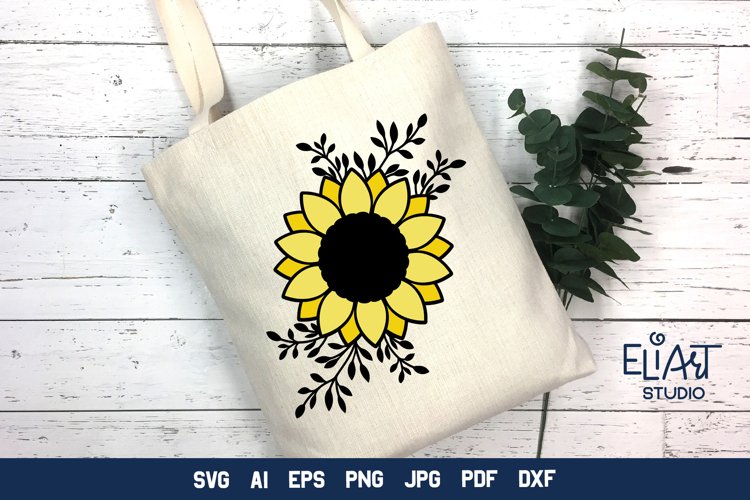 Sunflower SVG | Floral Design SVG Cut File example image 1