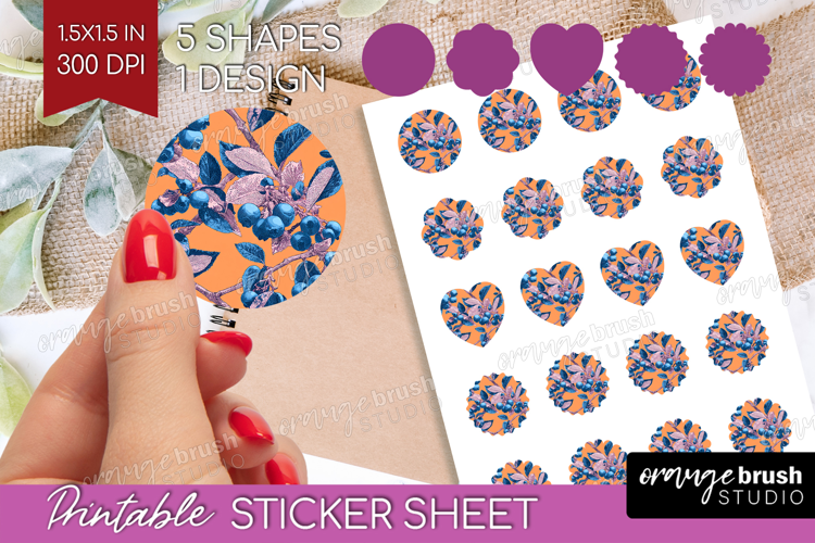 Floral Round Sticker - Sping Flowers Printable Sticker Sheet