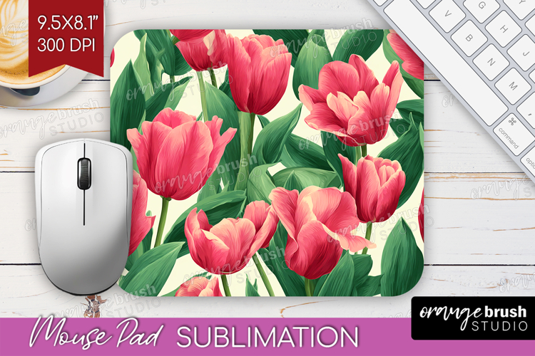 Floral Mouse Pad Sublimation - Sping Flowers Mousepad PNG