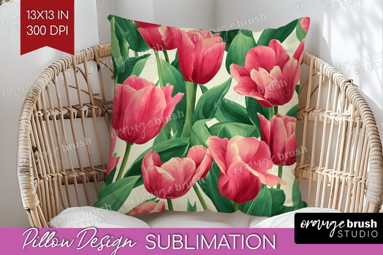 Floral Pillow Sublimation - Sping Flowers Pillow Cover PNG