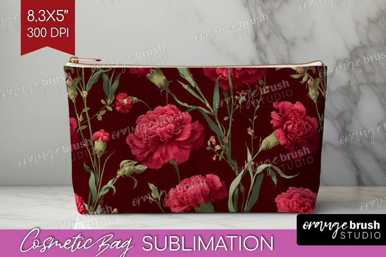 Floral Cosmetic Bag - Sping Flowers Makeup Bag PNG
