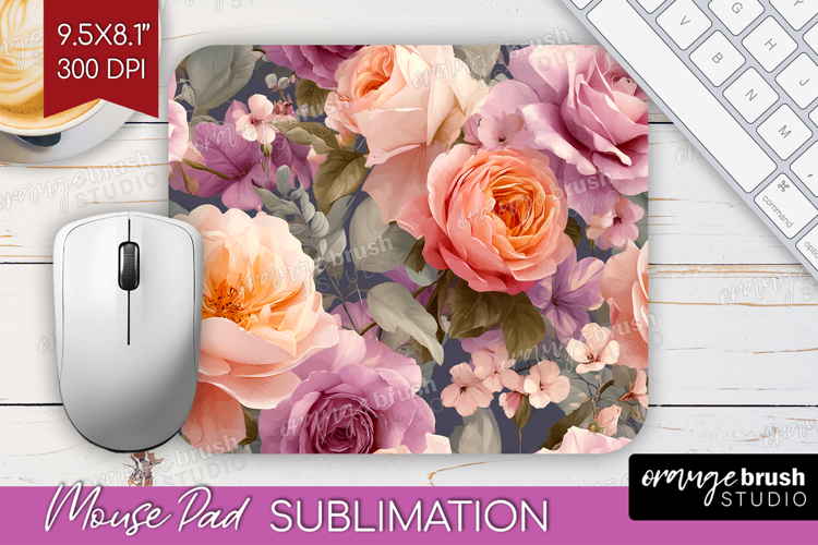 Floral Mouse Pad Sublimation - Sping Flowers Mousepad PNG