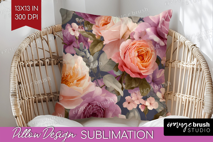 Floral Pillow Sublimation - Sping Flowers Pillow Cover PNG