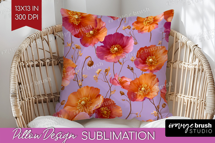 Floral Pillow Sublimation - Sping Flowers Pillow Cover PNG