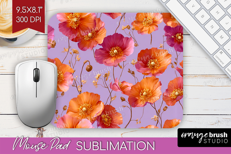 Floral Mouse Pad Sublimation - Sping Flowers Mousepad PNG