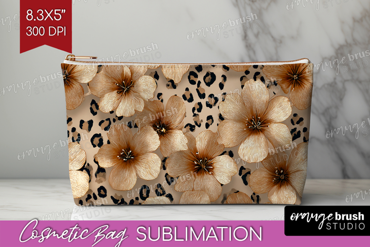 Floral Cosmetic Bag - Sping Flowers Makeup Bag PNG