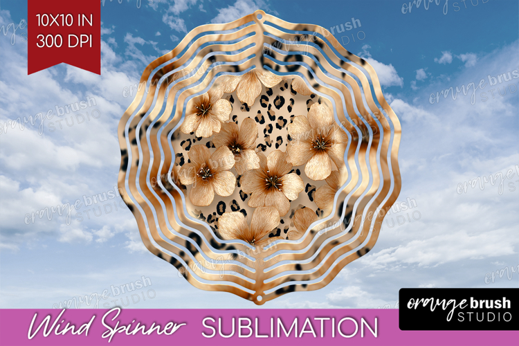 Floral Wind Spinner Sublimation PNG - Sping Flowers Round