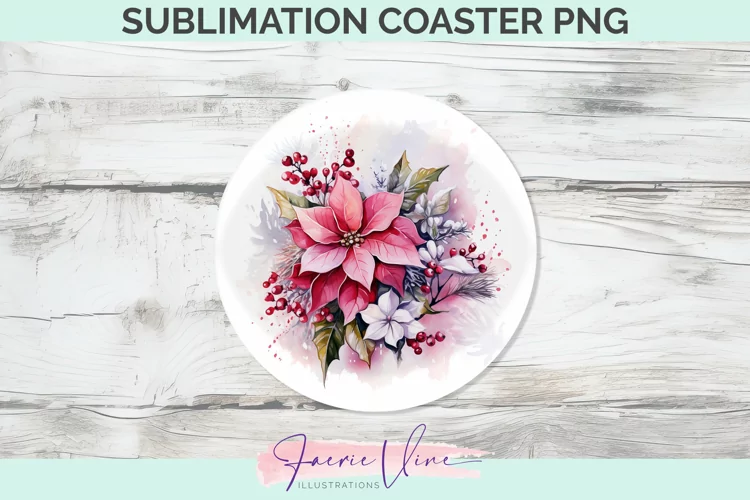 Flowers Sublimation Round Coaster