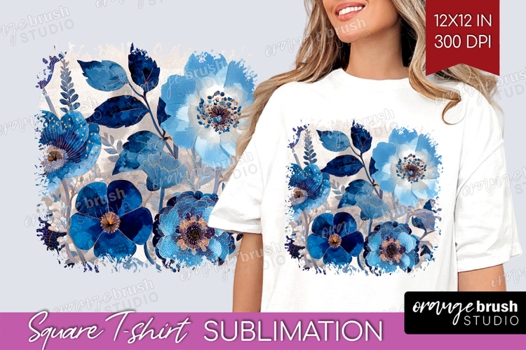 Floral Square Tshirt Background - Sping Flowers PNG