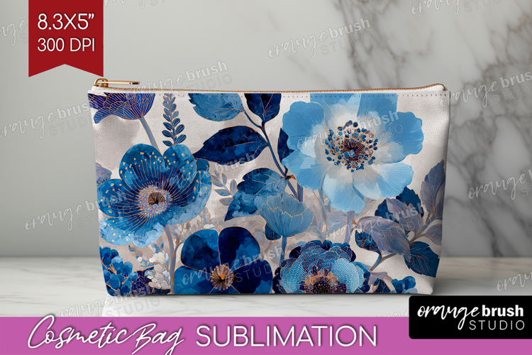 Floral Cosmetic Bag - Sping Flowers Makeup Bag PNG