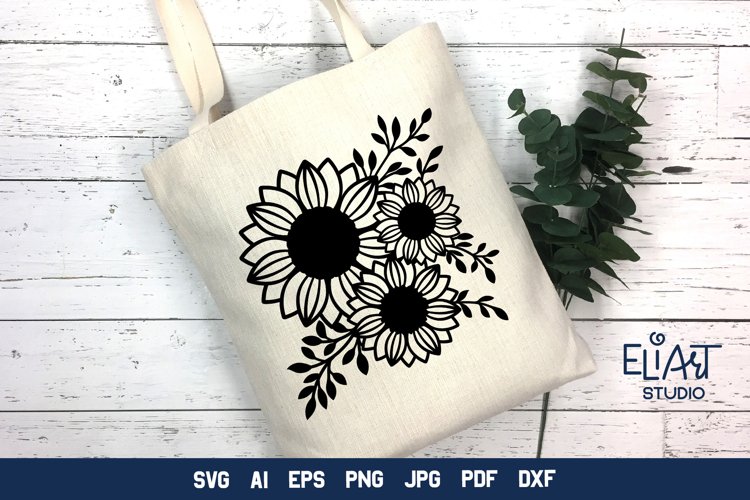 Sunflowers SVG | Floral Design SVG Cut File example image 1