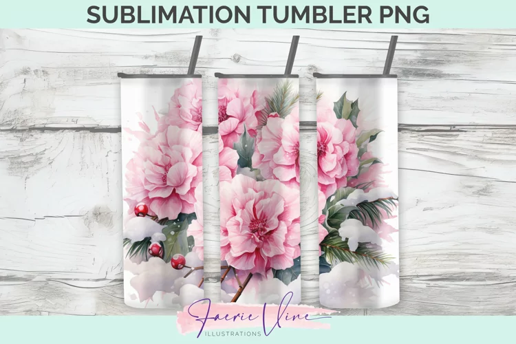 Flowers Sublimation Tumbler PNG